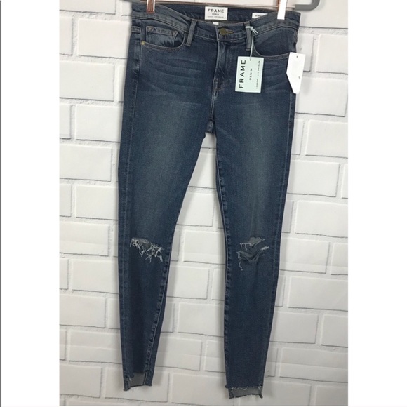 Frame Denim Denim - Frame Denim Le Skinny Jeanne Destroyed Jeans 27